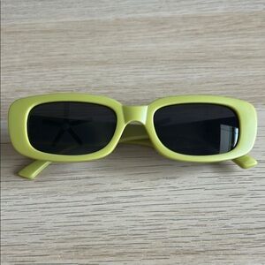 Y2K Green Rectangular Sunglasses